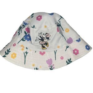 Disney Minnie Mouse Toddler Girl Reversible Bucket Hat Sun Cap Pink Polka Dot NW